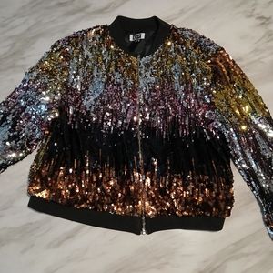Sequin bomber jacket